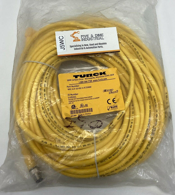 Turck WKC 4.4T-20-RSC 4.4T/S3060 / U-45221 Male Str x Female 90° 4-Pole M12