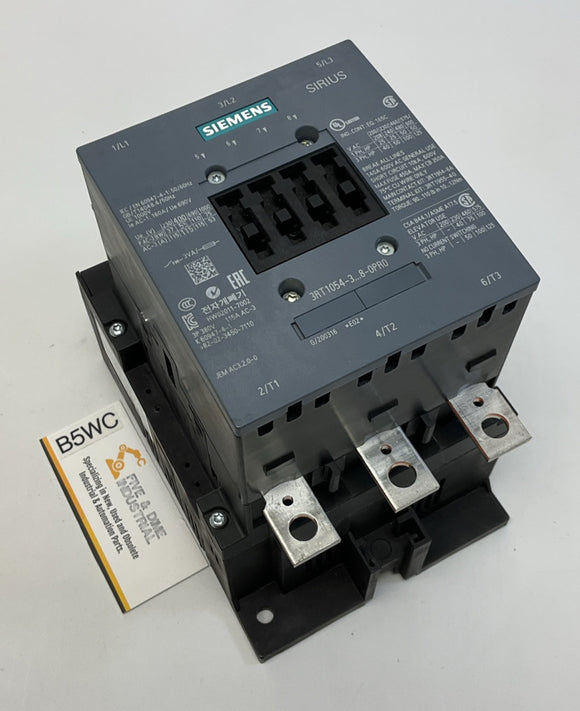 Siemens 3RT1054-3AR38-0PR0 Contactor 3-Phase 140 Amp, 600VAC, 440/480 AC/DC Coil