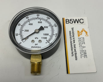 Marsh Bellfram J4652  2-1/2" Standard Gauge 160PSI, Brass Socket, 1/4" NPT