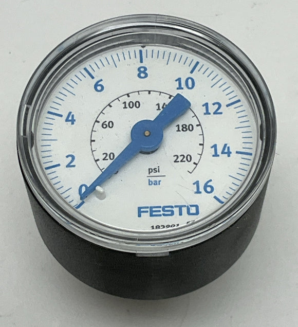 Festo MA-40-16-G1/4-EN Manometer Pressure Gauge 16Bar, G1/4 Connection 183901
