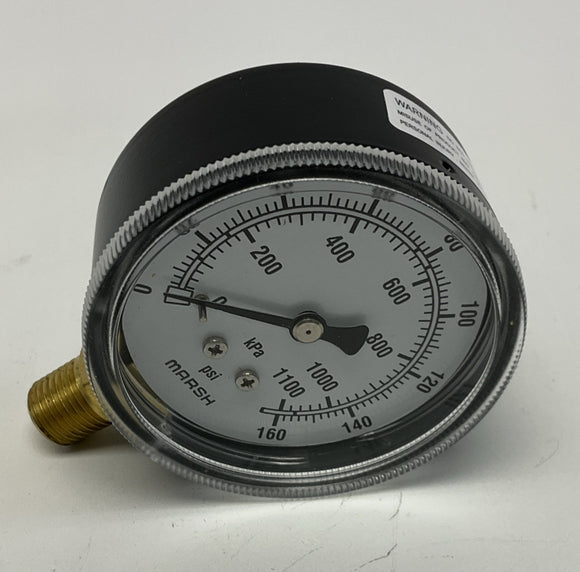 Marsh Bellfram J4652  2-1/2" Standard Gauge 160PSI, Brass Socket, 1/4" NPT