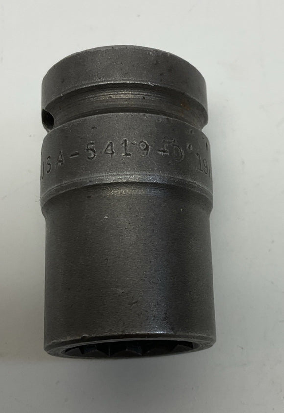 Apex 5419-D 19/32" Thin Wall Impact Socket 1/2" Square Drive, 12-Point