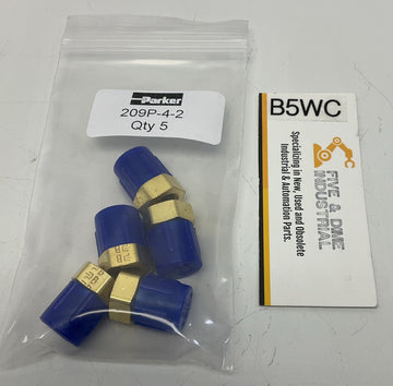 Parker 209P-4-2 Hex Bushing Brass, 1/8 x 1/4" NPT 5-Pack