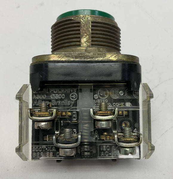 Allen Bradley 800T-A1A Green Push Button 1-NO, 1NC