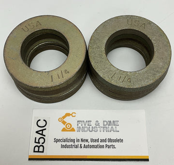 Grainger Z9281 1-1/4" Flat Washer 10-Pack, Steel Zinc Yellow Finish 2-1/2" OD