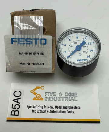 Festo MA-40-16-G1/4-EN Manometer Pressure Gauge 16Bar, G1/4 Connection 183901