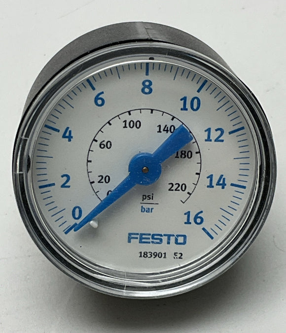 Festo MA-40-16-G1/4-EN Manometer Pressure Gauge 16Bar, G1/4 Connection 183901