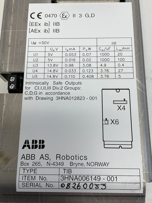 ABB TIB-01 3HNA006149-001 Interface Module