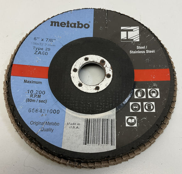 Metabo 656431000 6  Convex Flap Disc 7/8 Type 29 ZA60
