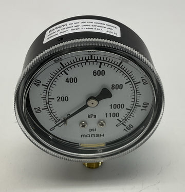 Marsh Bellfram J4652  2-1/2" Standard Gauge 160PSI, Brass Socket, 1/4" NPT - 0