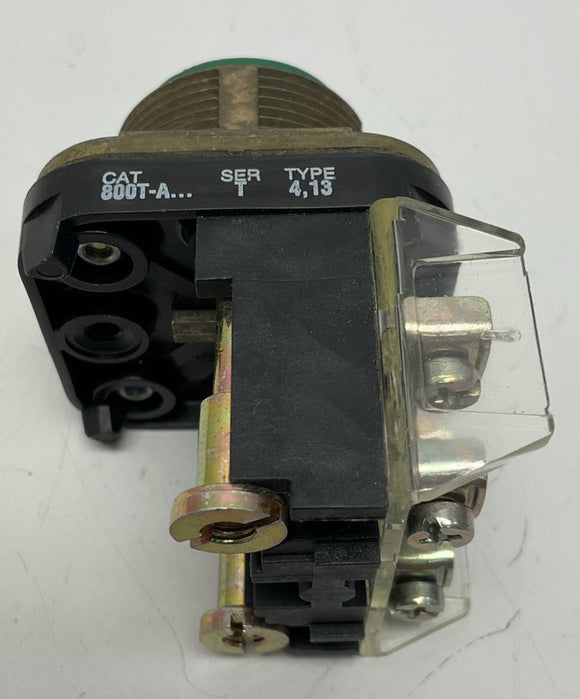 Allen Bradley 800T-A1A Green Push Button 1-NO, 1NC