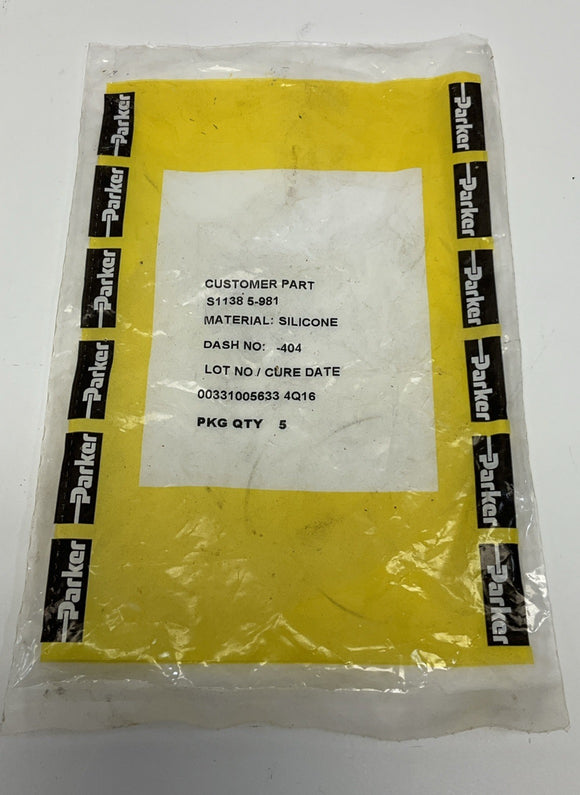 Parker S1138-5-981 Silicon O-Rings 5-Pack Dash Size -404