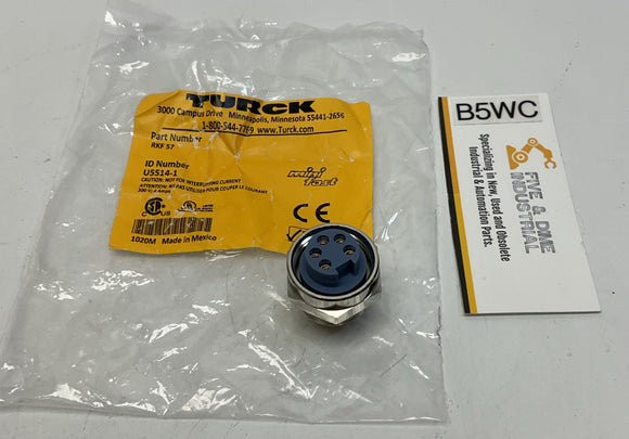Turck RKF-57 DeviceNet Female Receptacle, Front Mount, 7/8'' U5514-1