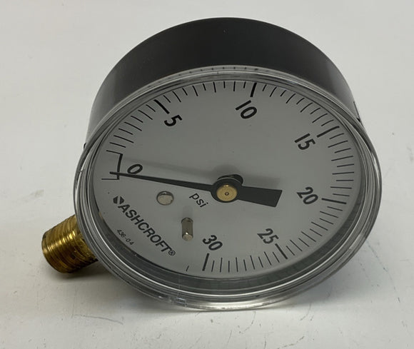 Ashcroft 25W1005-H-02L-30# 2-1/2" 30 PSI Gauge 1/4" NPT, Brass Socket