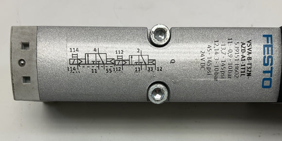 Festo 5391510 Pneumatic Solenoid Valve 24VDC VSVA-B-T32N-AZD-A1-1T1L
