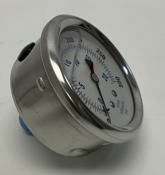 Pic PRO-202L-254H 2-1/2" Glycerin filled Gauge 300PSI, Brass 1/4" NPT