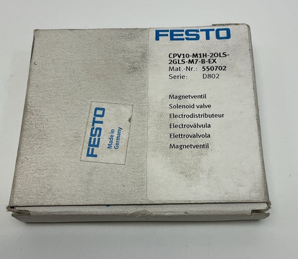 Festo CPV10-M1H-20LS-2GLS-M7-B-EX / 550702 Pneumatic Solenoid Valve