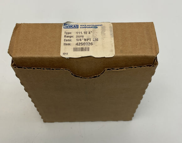 Wika 111.10 4" Pressure Gauge 4256026 200 Psi 1/4" Npt LM