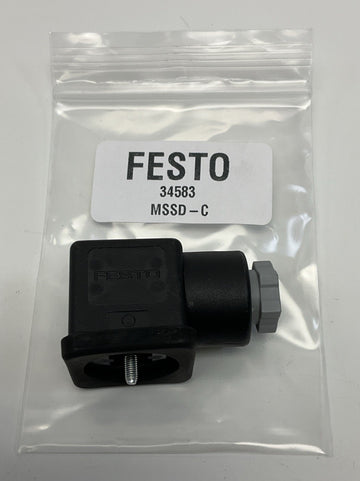 Festo 34583 / MSSD-C 3-Pin Solenoid Coil Plug Socket Type A - 0