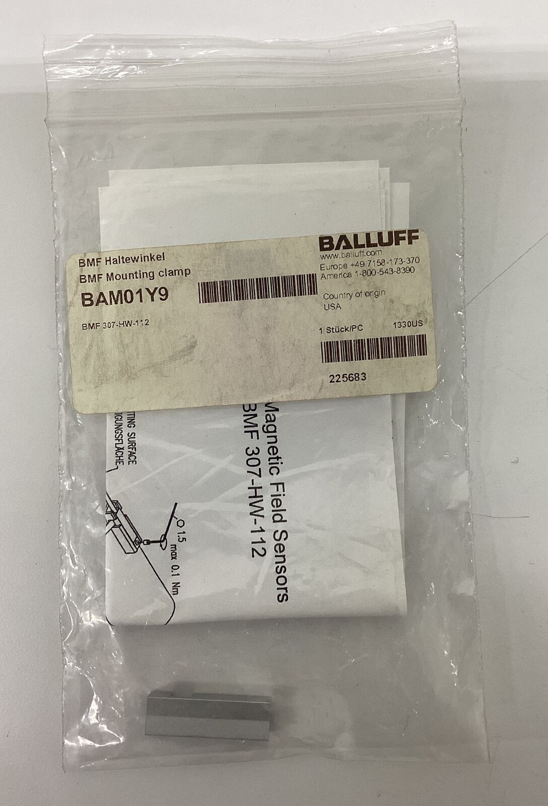 Balluff BAM01Y9 / BMF-307-HW-112 Sensor Mounting Clamp (GR101)